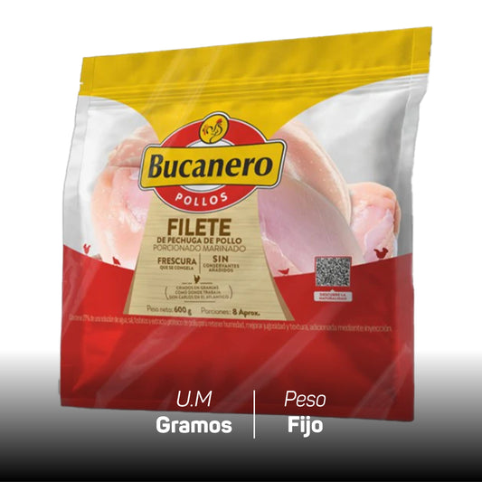 Filete de pechuga porcionado x 600 grs