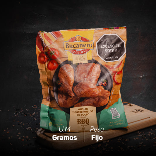 Muslos y Entremuslos de pollo en salsa BBQ x900g